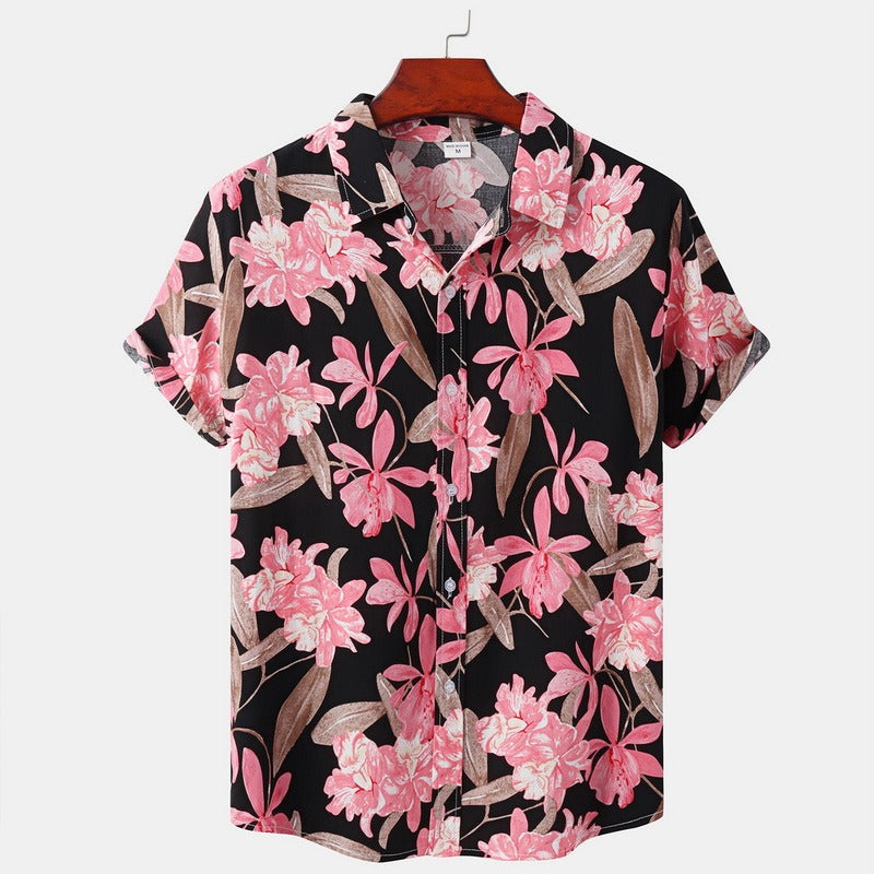 Summer Men's Hawaiian Shirt Short Sleeve