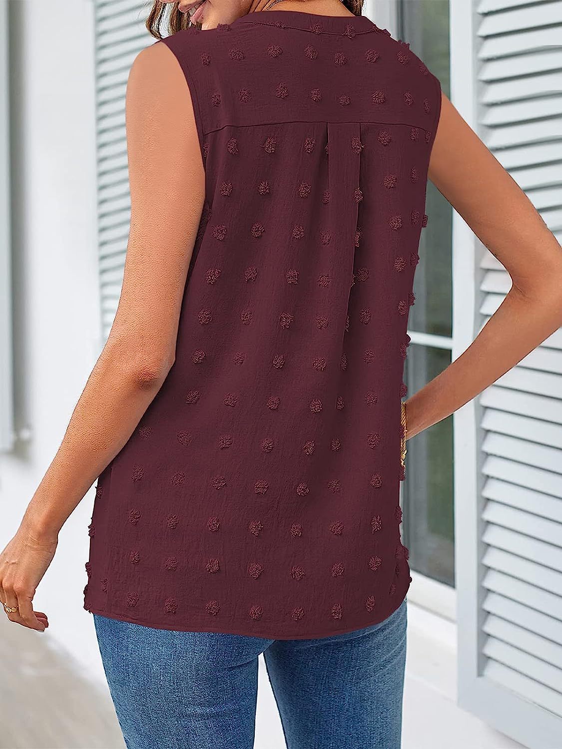 Women's Jacquard Sleeveless V-neck Vest