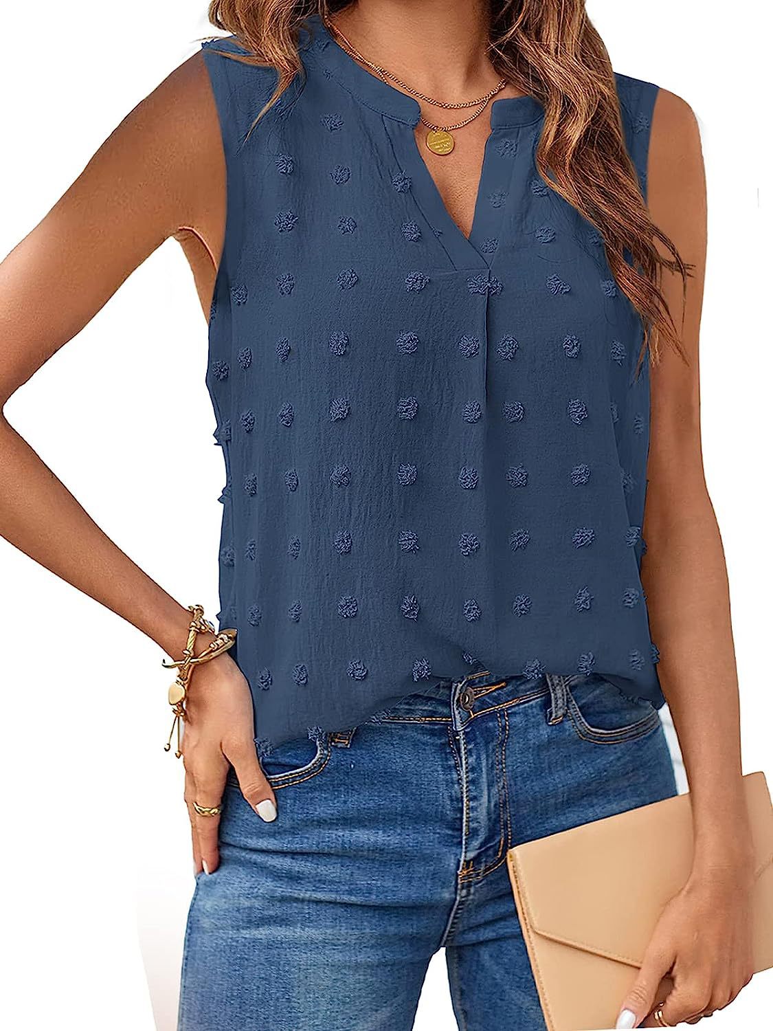 Women's Jacquard Sleeveless V-neck Vest