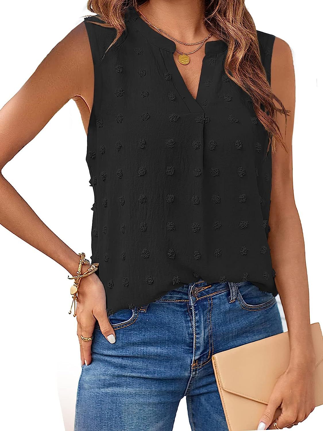 Women's Jacquard Sleeveless V-neck Vest