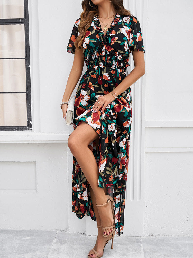 Temperament Leisure Printed Waist-controlled Dress