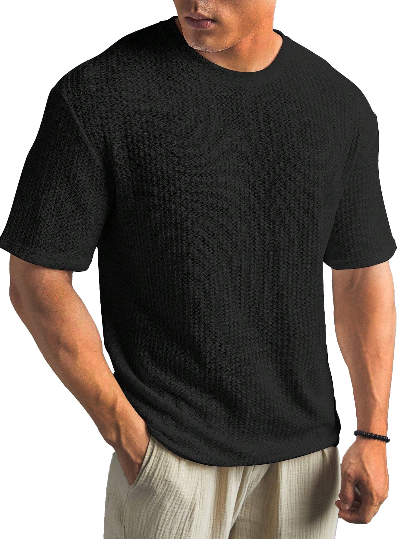 Casual Versatile Solid Color Men's Summer T-shirt