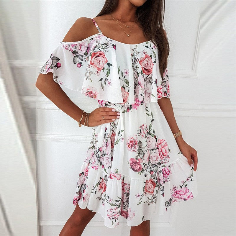 Chiffon Off-shoulder Dress