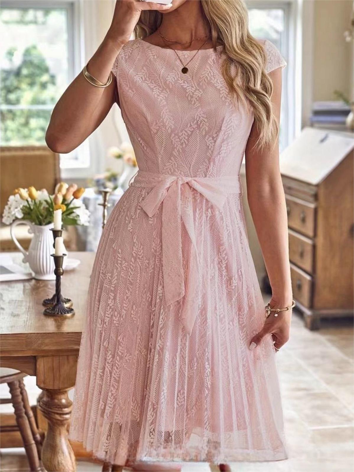 Elegant Style Lace Lace-up Dress