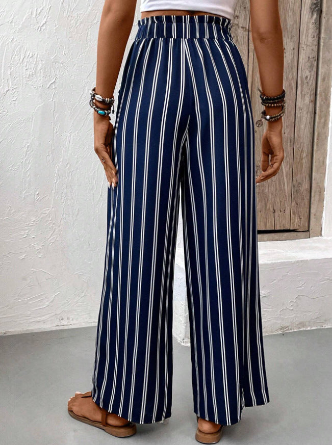 Striped Wide-leg Pants Women's Loose Casual