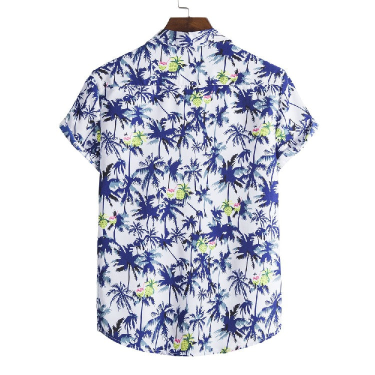 Casual Men's Hawaiian Beach Style shirt with Collar - Short Sleeve