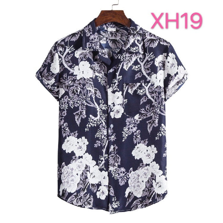 Casual Men's Hawaiian Beach Style shirt with Collar - Short Sleeve