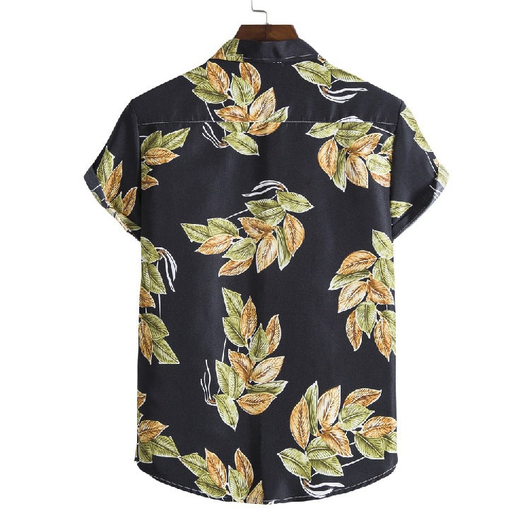 Casual Men's Hawaiian Beach Style shirt with Collar - Short Sleeve