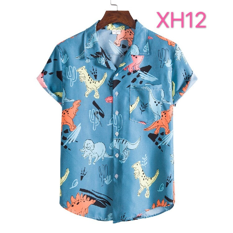 Casual Men's Hawaiian Beach Style shirt with Collar - Short Sleeve