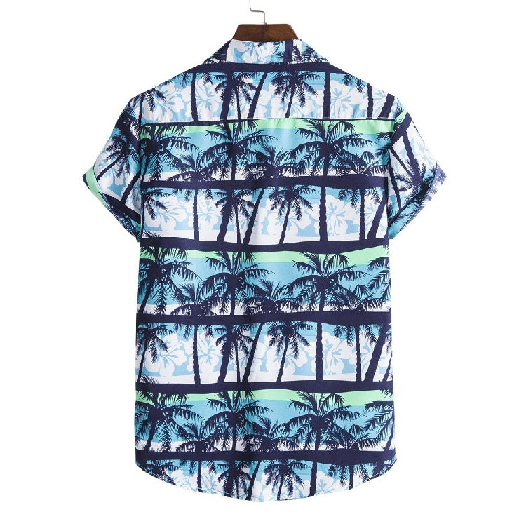 Casual Men's Hawaiian Beach Style shirt with Collar - Short Sleeve