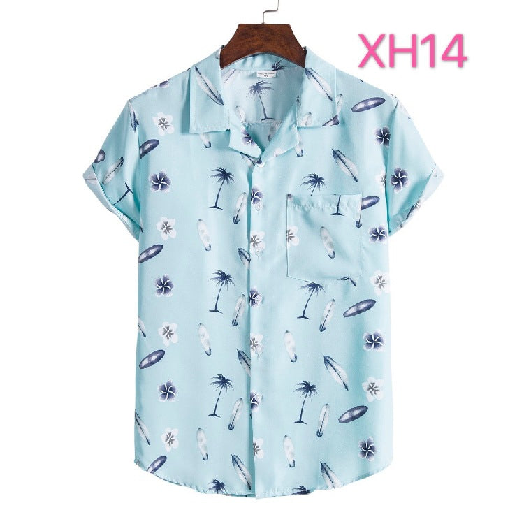 Casual Men's Hawaiian Beach Style shirt with Collar - Short Sleeve