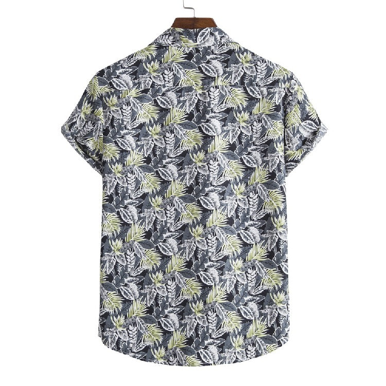 Casual Men's Hawaiian Beach Style shirt with Collar - Short Sleeve