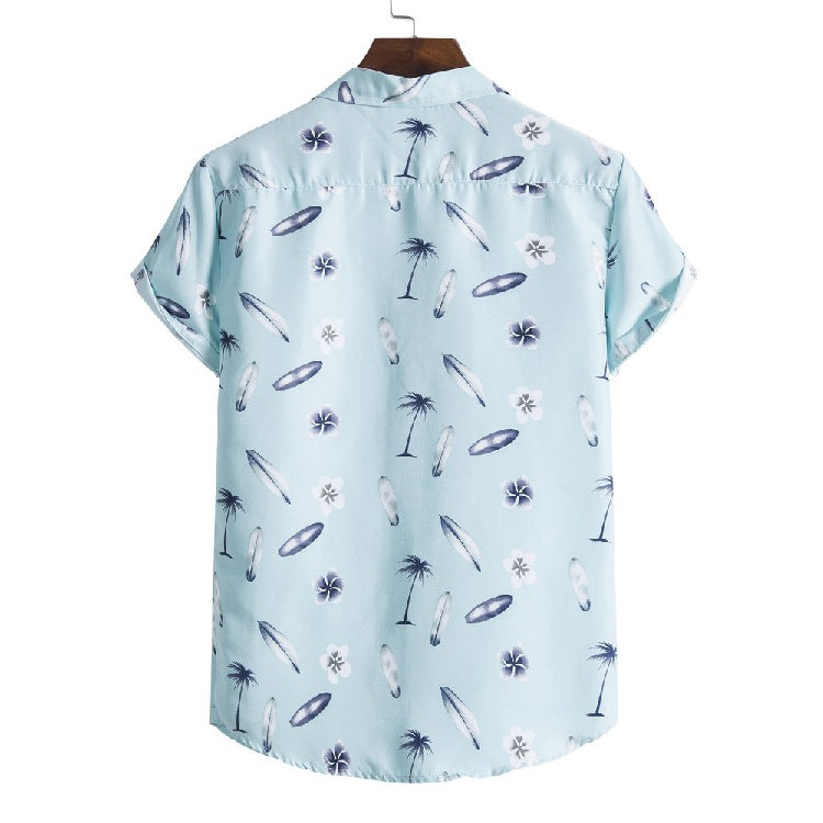 Casual Men's Hawaiian Beach Style shirt with Collar - Short Sleeve