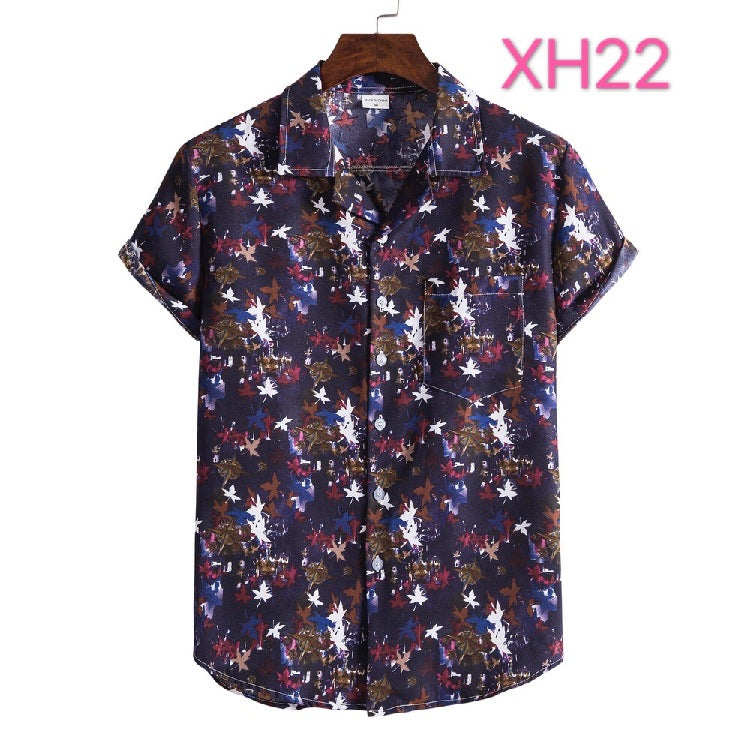 Casual Men's Hawaiian Beach Style shirt with Collar - Short Sleeve