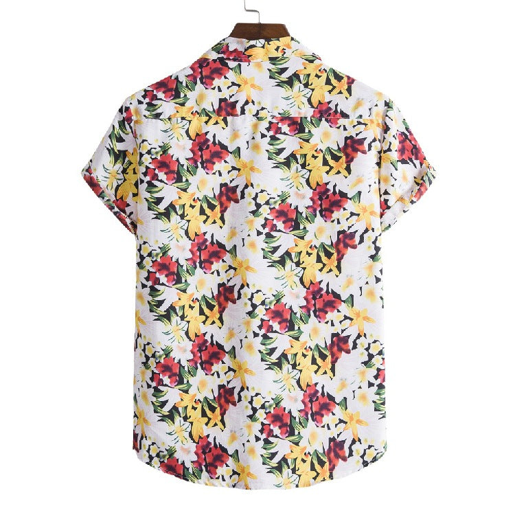 Casual Men's Hawaiian Beach Style shirt with Collar - Short Sleeve