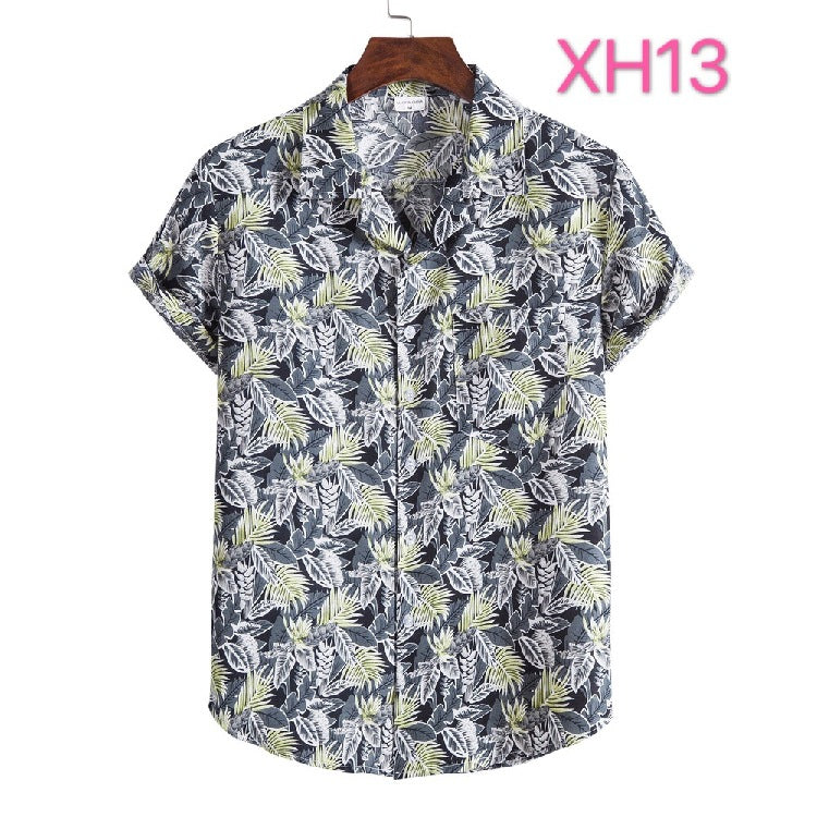 Casual Men's Hawaiian Beach Style shirt with Collar - Short Sleeve