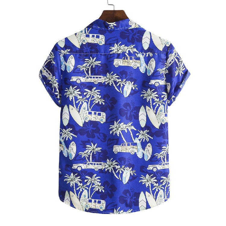 Casual Men's Hawaiian Beach Style shirt with Collar - Short Sleeve