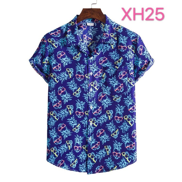 Casual Men's Hawaiian Beach Style shirt with Collar - Short Sleeve