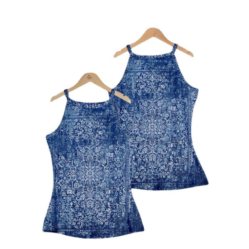 Women's Vintage Butterfly Pattern Casual Top Vest